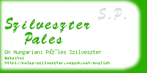 szilveszter pales business card